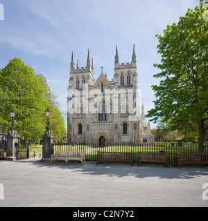 Selby Abbazia Abbazia medievale chiesa ed attuale parrocchia anglicana chiesa a Selby North Yorkshire R.U. Foto Stock