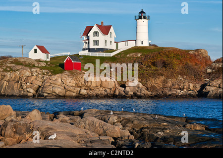 Nubble luce, cape neddick, York, Maine, Stati Uniti d'America Foto Stock