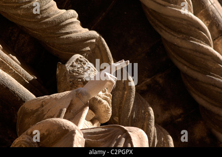 Pietra ornamentale, San Marco (St Marc's) Cattedrale, Korcula, costa dalmata Foto Stock