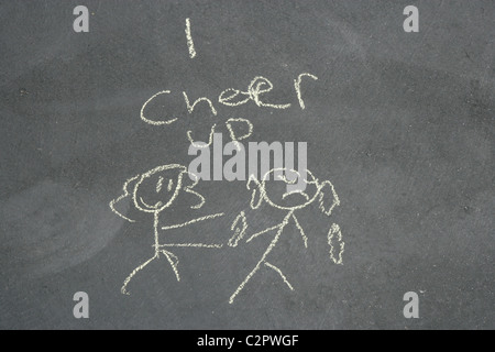 Bambini disegno di Chalk Foto Stock