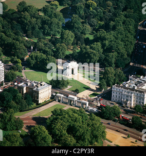 Wellington Arch. Vista aerea mostra Hyde Park Corner, Apsley House & schermo trionfale. 1830 Foto Stock