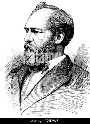 James Garfield, 1831-1881, ventesimo Presidente degli Stati Uniti, storico illustrazione, circa 1886 Foto Stock