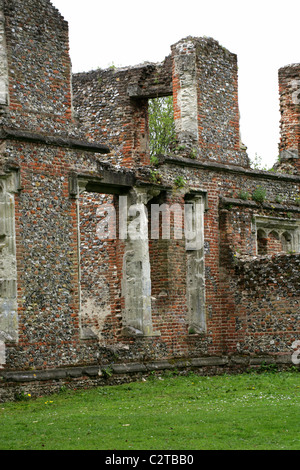 I resti della casa Sopwell sul sito di un monastero benedettino, Cottonmill Lane, St Albans, Hertfordshire, Regno Unito. Foto Stock