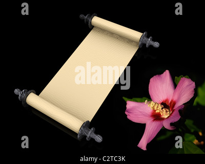 Celebrazione vecchia lettera arrotolata. 3d Foto Stock