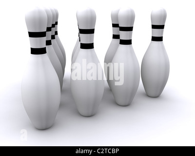 Bowling pin. 3d Foto Stock