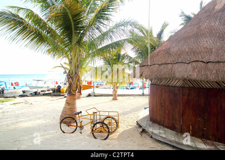 Legno tropicale palapa capanna in Messico Cancun Quintana Roo Foto Stock