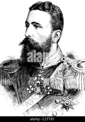 Alexander Joseph von Battenberg, Alessandro I (1857-1893), il principe di Bulgaria, storico illustrazione, circa 1886 Foto Stock