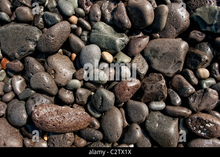 Close up di ciottoli bagnata Fuerteventura isole Canarie Foto Stock