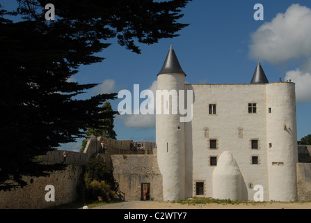 Il castello di Noirmoutier-en-l'île sull'atlantico francese isola di Noirmoutier in Vandea, Pays de la Loire. Foto Stock