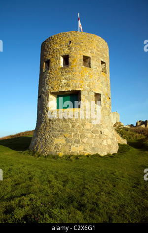 Pre martello tower L'Ancresse Guernsey comune nelle isole del Canale Foto Stock