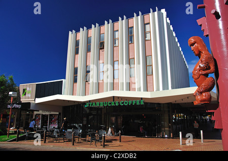 Starbucks Coffee Shop, Tutanekai Street, Rotorua, Baia di Planty Regione, Isola del nord, Nuova Zelanda Foto Stock