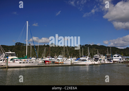 Barca Marina, Whitianga Harbour, Whitianga, Mercurio Bay, Penisola di Coromandel, regione di Waikato, Isola del nord, Nuova Zelanda Foto Stock