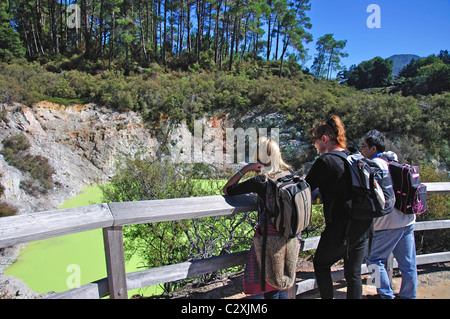 Il Devil's bagno, Wai-O-Tapu Thermal Wonderland, Rotorua, Baia di Planty Regione, Isola del nord, Nuova Zelanda Foto Stock