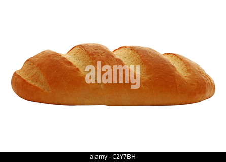 Filone (pane di grano) isolato su sfondo bianco Foto Stock