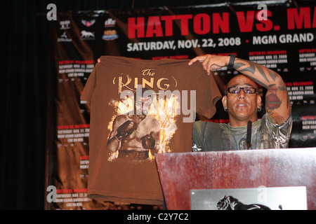 Tom Atencio proprietario di afflizione Paulie Malignaggi vs Ricky Hatton conferenza stampa presso la MGM Hotel e Casino. La lotta prende Foto Stock