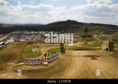 Gara di motocross azione Sevlievo Bulgaria Foto Stock