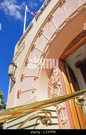 National Tobacco Company Art Deco Building Detail, Napier, Hawke's Bay, North Island, Nuova Zelanda Foto Stock