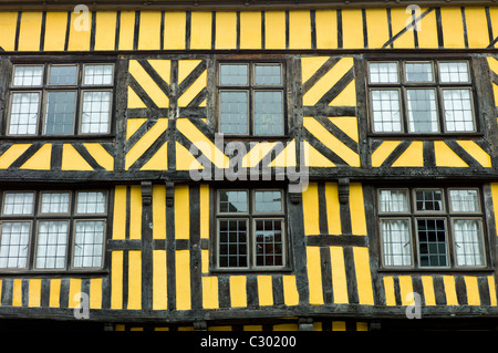 In stile Tudor di legno a casa a Ludlow, Shropshire, Regno Unito Foto Stock