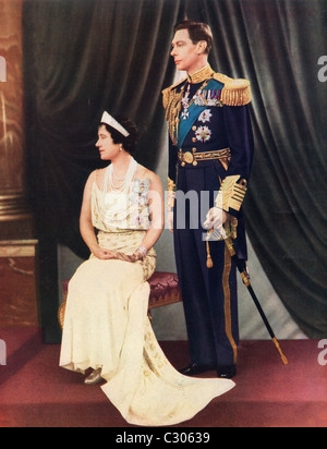 Il re Giorgio VI e la Regina Elisabetta. Dal bozzetto Magazine incoronazione numero pubblicato 1937. Foto Stock