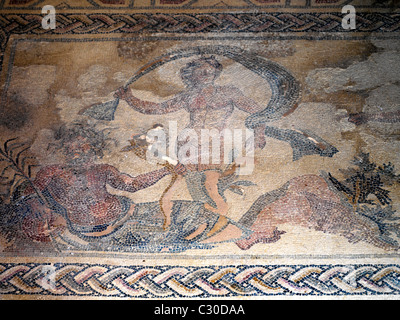 Kato Paphos Cipro Paphos Parco Archeologico Casa di Dioniso mosaico romano Foto Stock