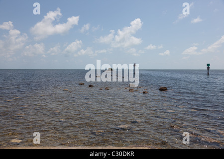 Vista oceano dal punto al Parco nazionale Biscayne in Florida Foto Stock