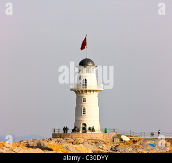 Il faro del porto entrata, Alanya, Turchia Foto Stock