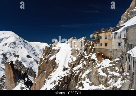 Paesaggio dalla Aiguille du Midi, il Massiccio del Monte Bianco Foto Stock