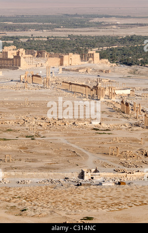 Palmyra. La Siria. Vista panoramica dell'intramontabile antica città di Palmyra Foto Stock