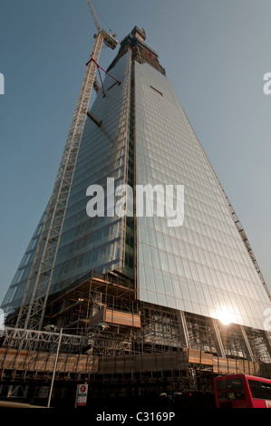 La Shard skyscaper a Southwark, Londra, durante la fase di costruzione Foto Stock
