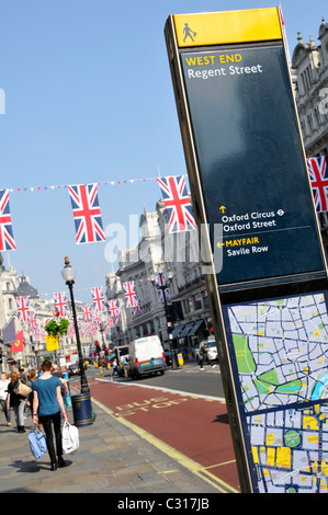 Leggibili London Street Sign in Regent Street London Foto Stock