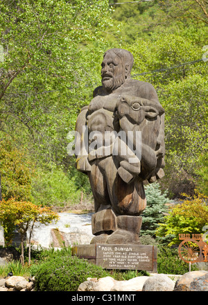 Paul Bunyan scultura in legno Foto Stock