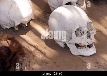 Popolo Nazca mummia vicino a Nazca, Perù, il cimitero di Chauchilla, da circa 200 D.C. Foto Stock