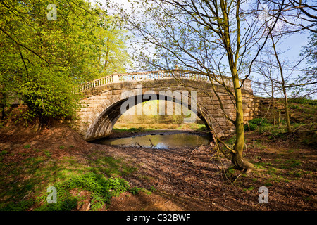 Il ponte a serpentina sul castello di Wentworth station wagon Stainborough South Yorkshire Regno Unito Foto Stock