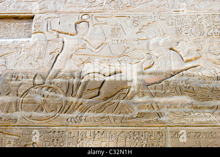 Simboli geroglifico - Tempio di Karnak complesso - Luxor, l'Alto Egitto Foto Stock