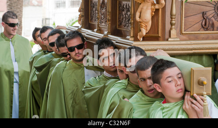 Venerdì Santo Processione della Settimana Santa in Turre Village, vicino a Mojacar, Andalusia, Spagna Foto Stock