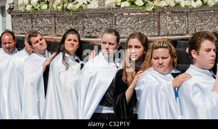 Venerdì Santo Processione della Settimana Santa in Turre Village, vicino a Mojacar, Andalusia, Spagna Foto Stock