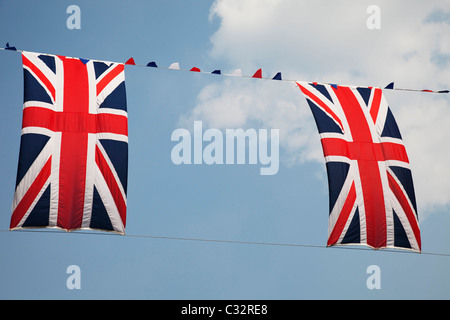 Due Union Jack Flag. Foto Stock