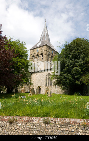 Tutti i Santi della Chiesa Parrocchiale di East Meon Valley Hampshire REGNO UNITO Foto Stock