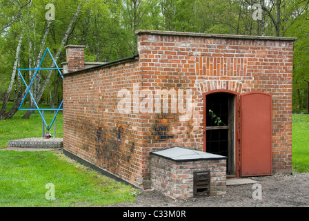La camera a gas in Stutthof lager, Sztutowo, Polonia Foto Stock