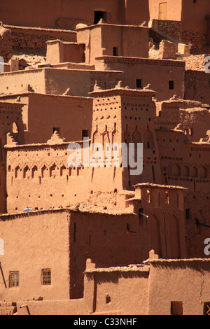 Close-up di casbah di Ait Benhaddou vicino a Ouarzazate, , a nord Affrica Foto Stock