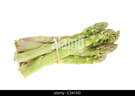 Bundle di asparagi spears isolato su bianco Foto Stock