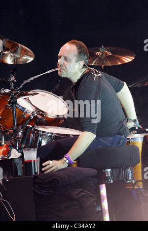 Lars Ulrich Metallica performing live in concerto all'Allstate Arena come parte della loro 'Death Magnetic Tour' Chicago, Illinois Foto Stock