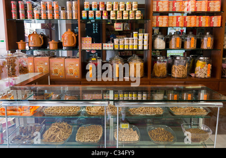 Chinatown, Singapore- medicina cinese shop Foto Stock