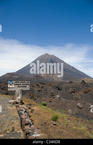 Pico de Fogo vulcano, isola di Fogo, Capo Verde Foto Stock