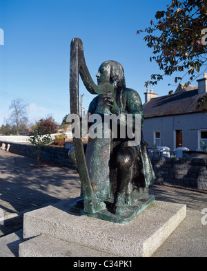 Co Leitrim,l'Irlanda;Statua di Turlough o'carolan Mohill Foto Stock