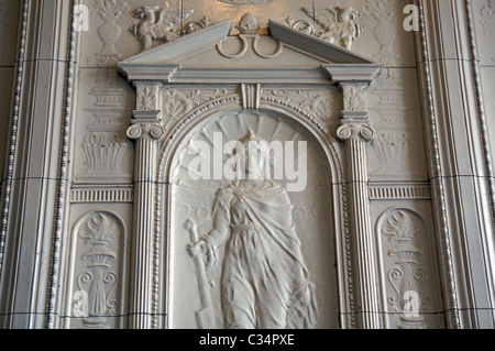 L'arte all'interno dell'entrata alla Sante Fe Edificio, Chicago Foto Stock