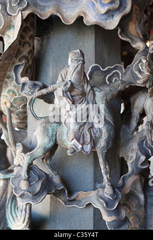 Khoo Kongsi Clan House di Georgetown, Penang Malaysia- ornato di sculture in legno Foto Stock