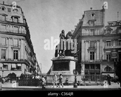 Uno dei primi autotypes del Place des Victoires, Parigi, Francia, fotografia storica, 1884 Foto Stock