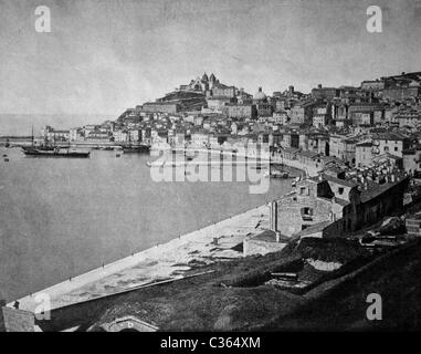 Uno dei primi autotypes di Ancona, Italia, fotografia storica, 1884 Foto Stock