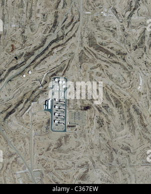 Mappa aerea vista al di sopra del fiume Kern campo olio San Joaquin Valley Bakersfield Oildale California Foto Stock
